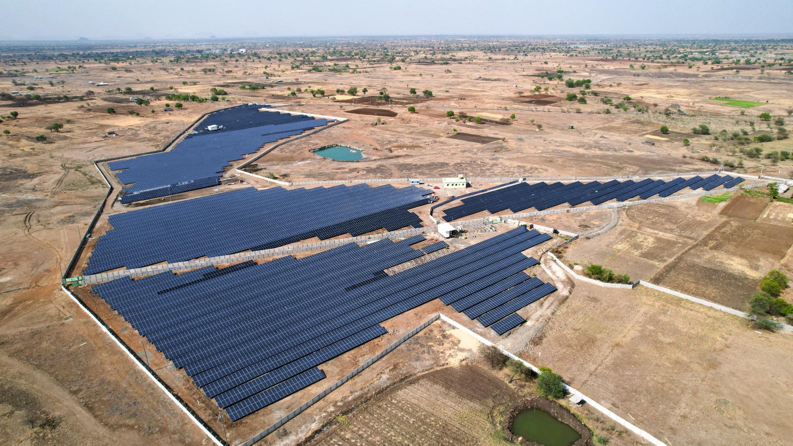 Aerial view of Malegaon Solar Park