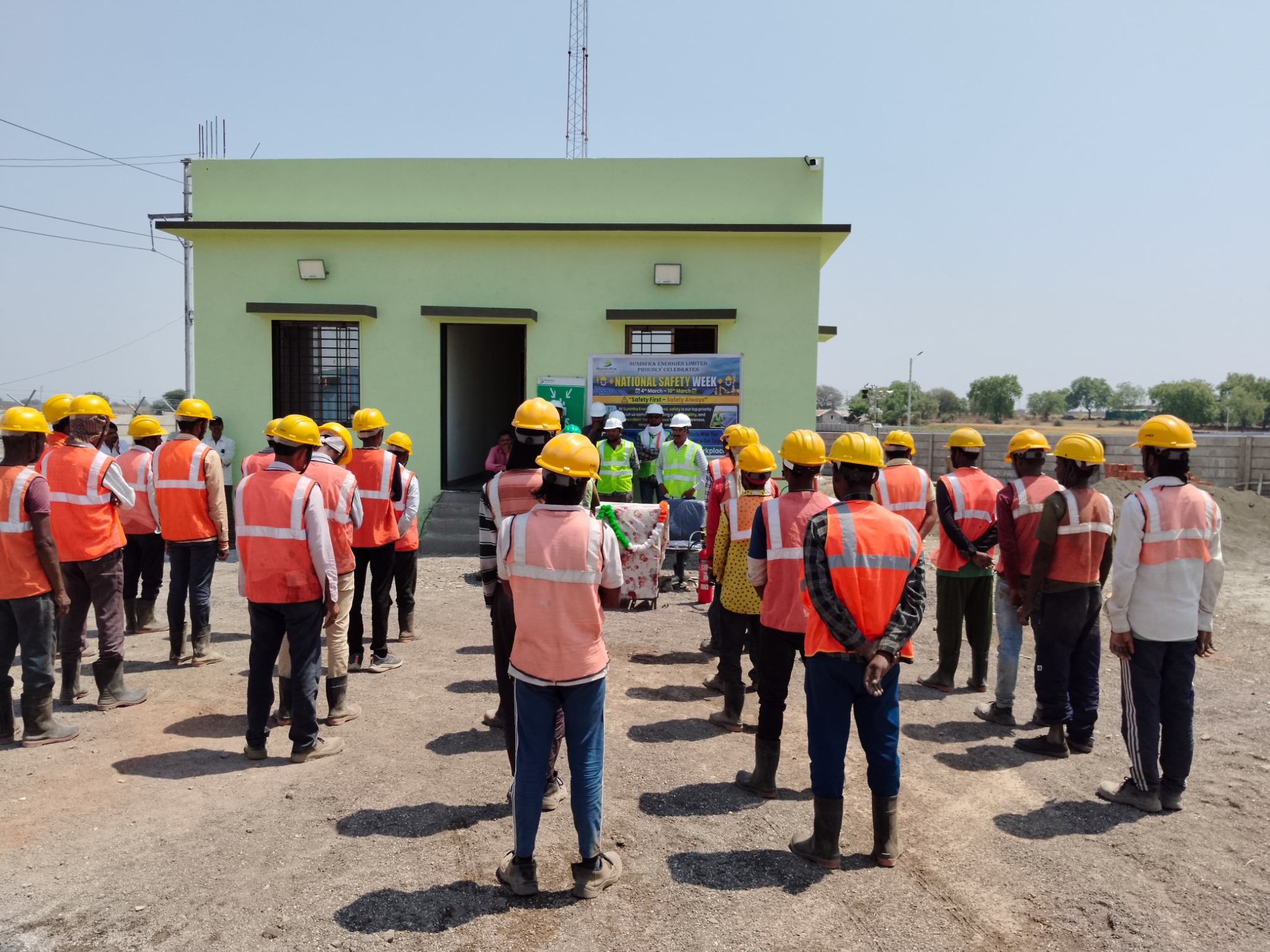 SunInfra team participating in site safety training